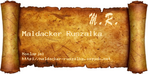 Maldacker Ruszalka névjegykártya